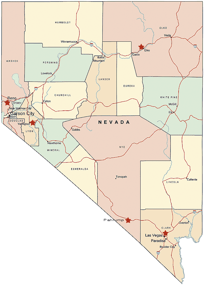 Nevada ville carte