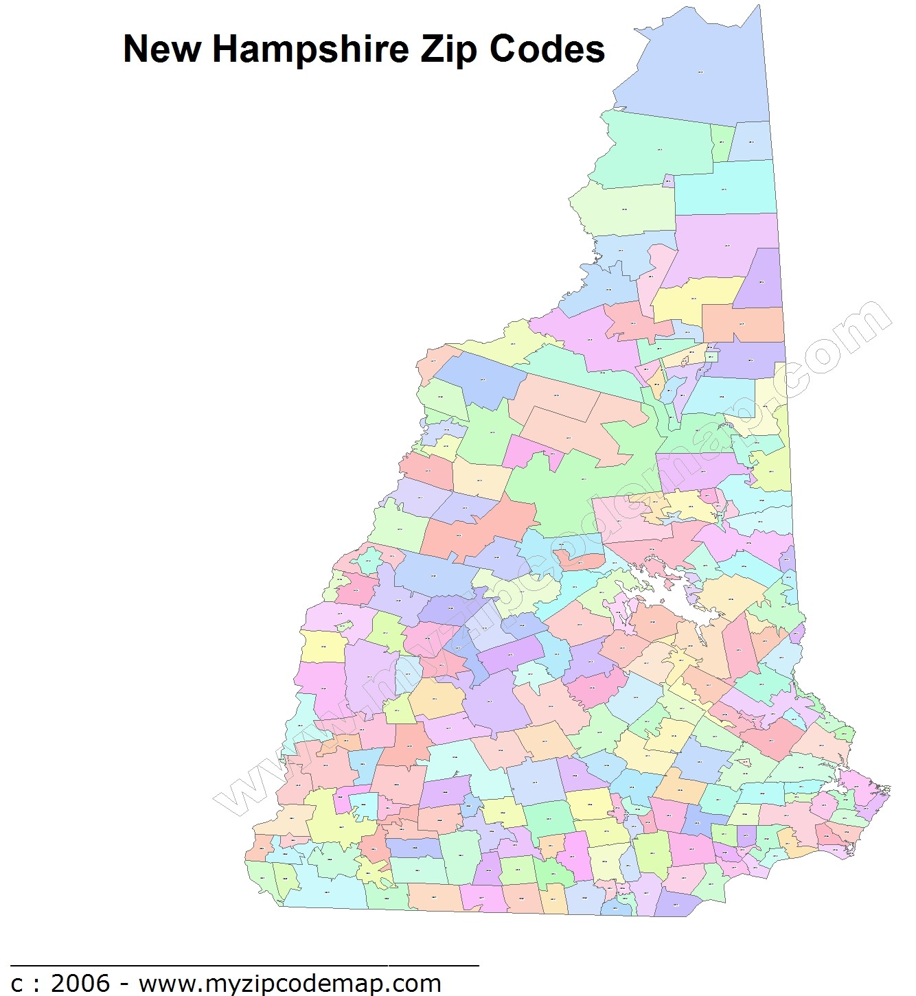 new hampshire zip code carte