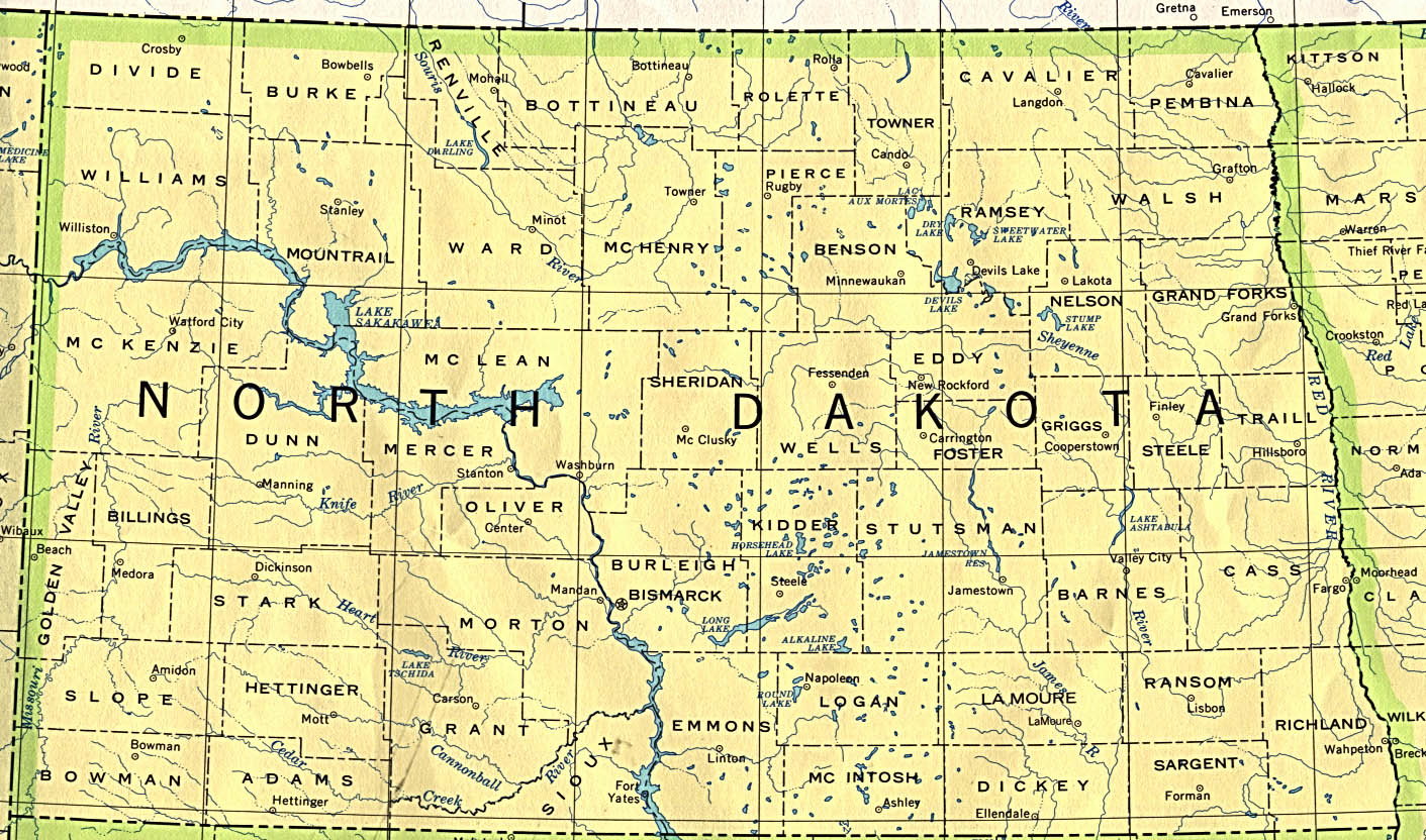 nord dakota historique carte