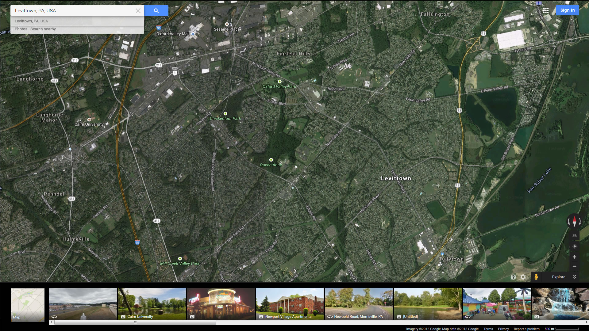 Levittown Carte Pennsylvania Eu Satellite 