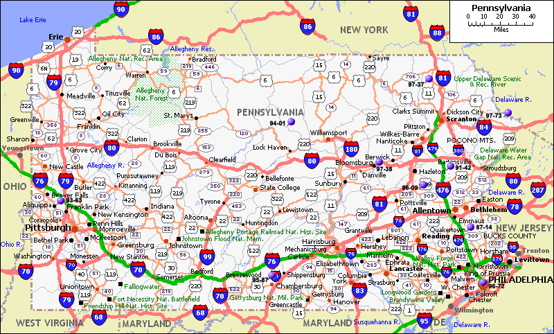 pennsylvania route carte
