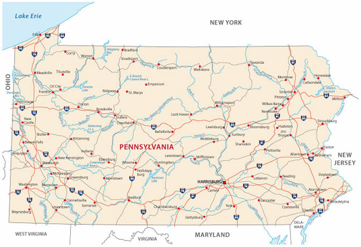 pennsylvania autoroute carte