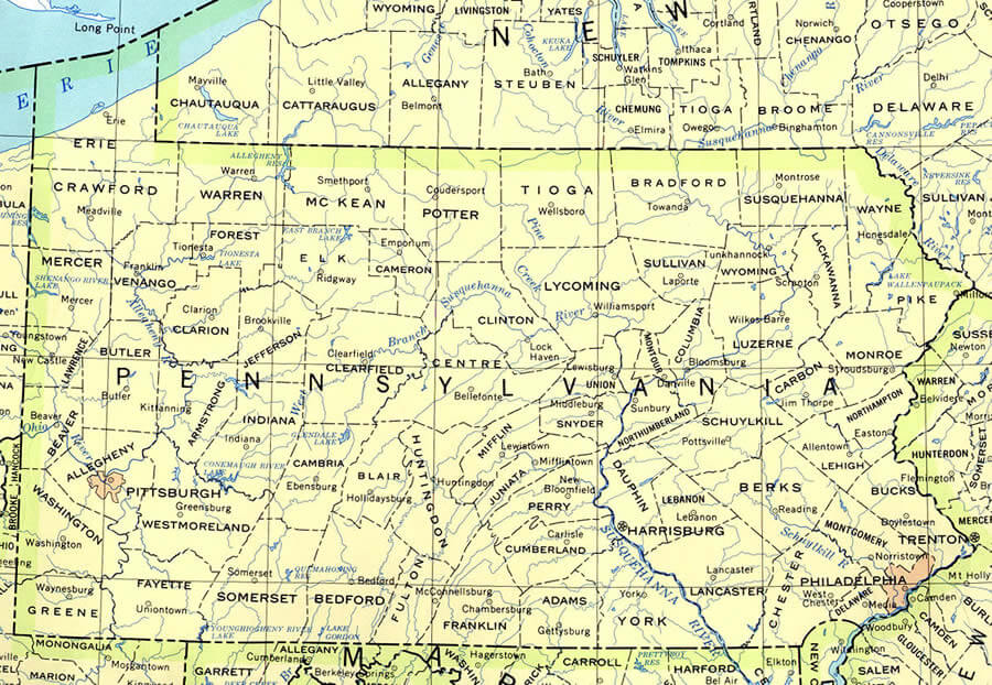 pennsylvania politique carte
