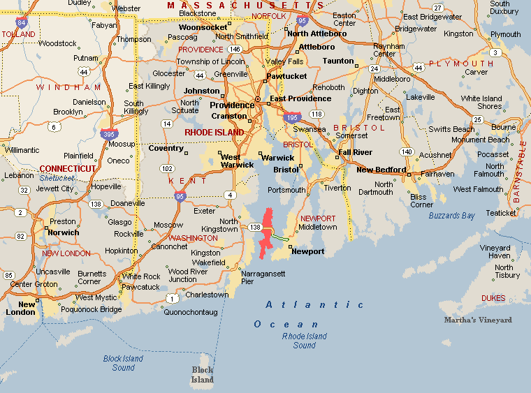 Rhode Island etat carte