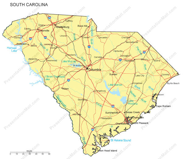 sud Carolina politique carte