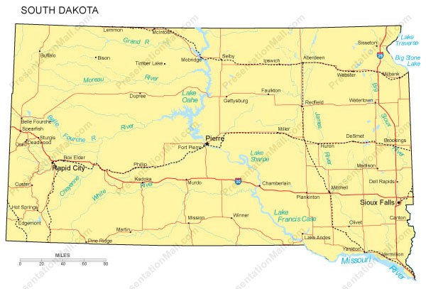 politique carte du sud dakota