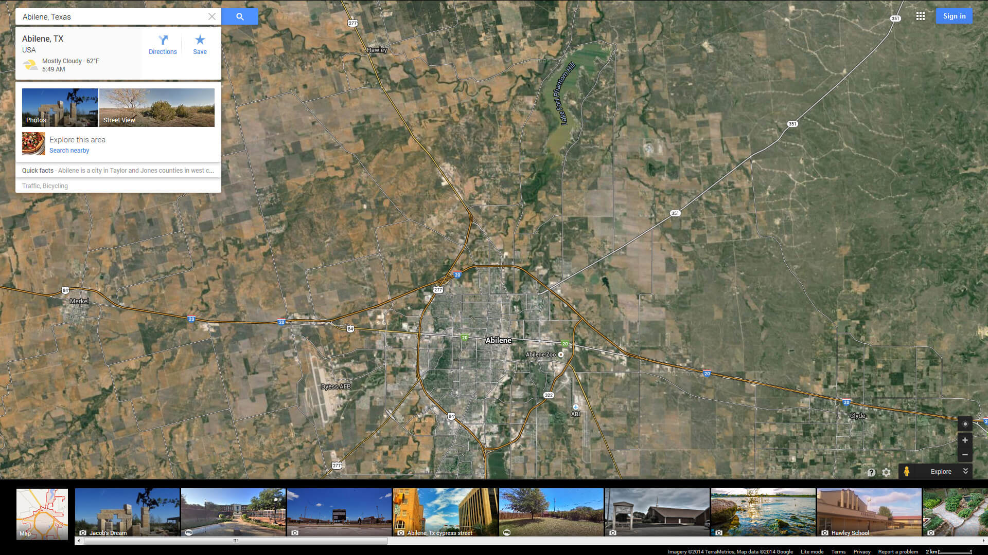 abilene carte texas eu satellite