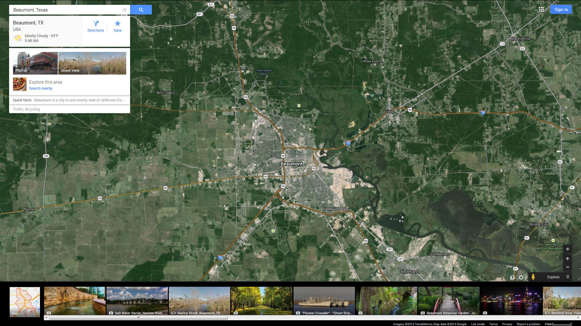 beaumont carte texas eu satellite