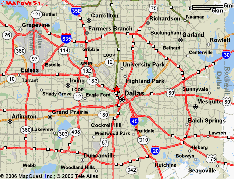 dallas carte villes