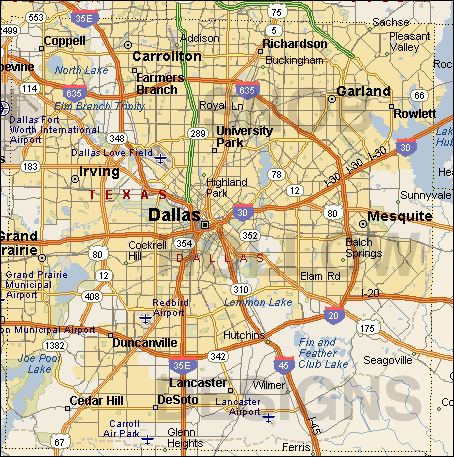 dallas surface carte