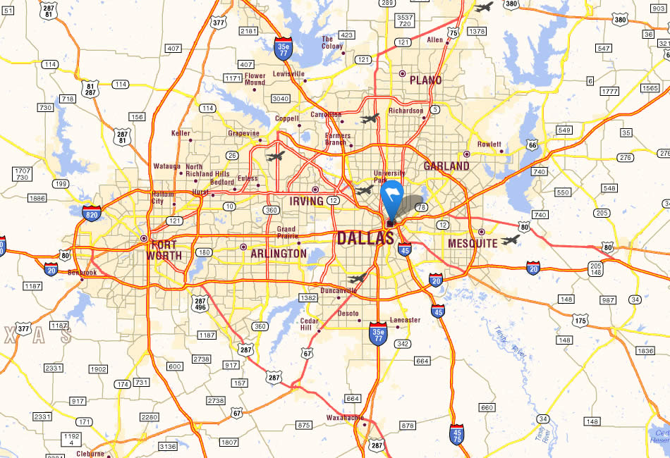 dallas ville centre carte