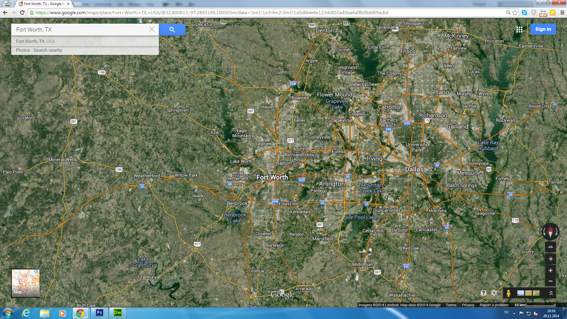 fort worth carte texas eu satellite