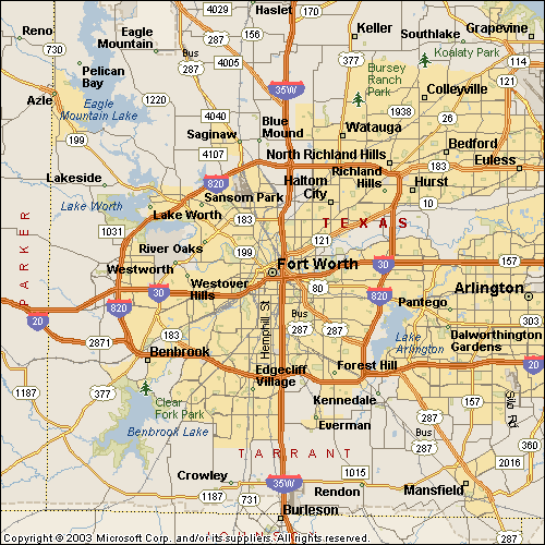 fort worth region carte