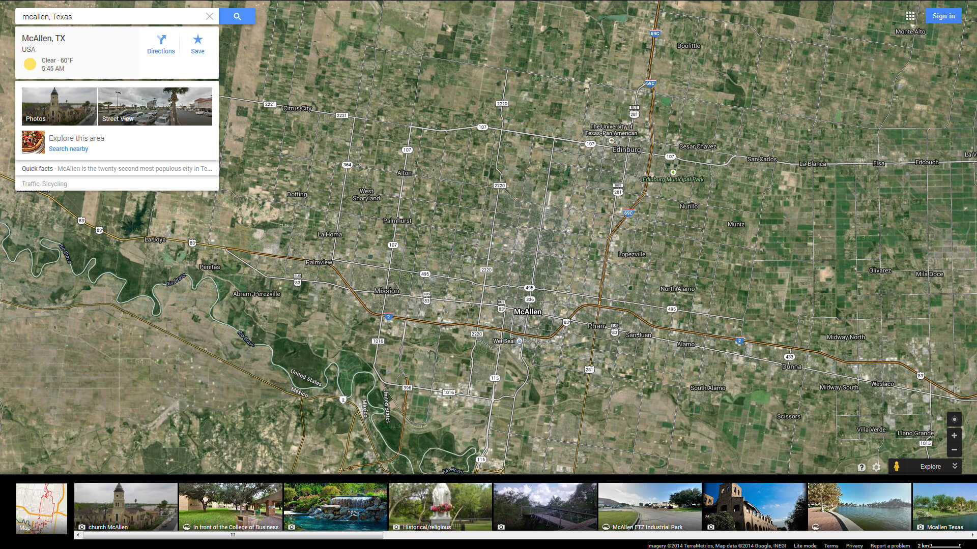 mcallen carte texas eu satellite