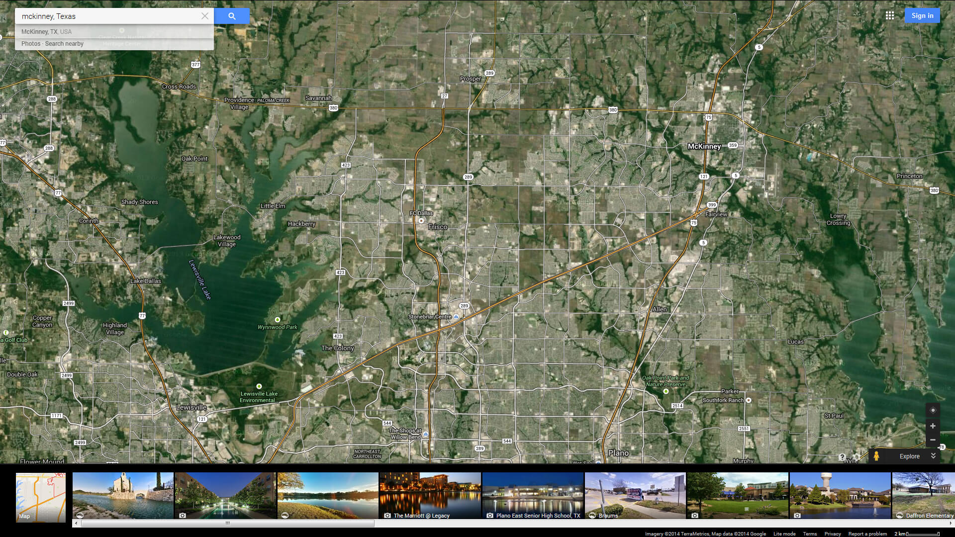 mckinney carte texas eu satellite