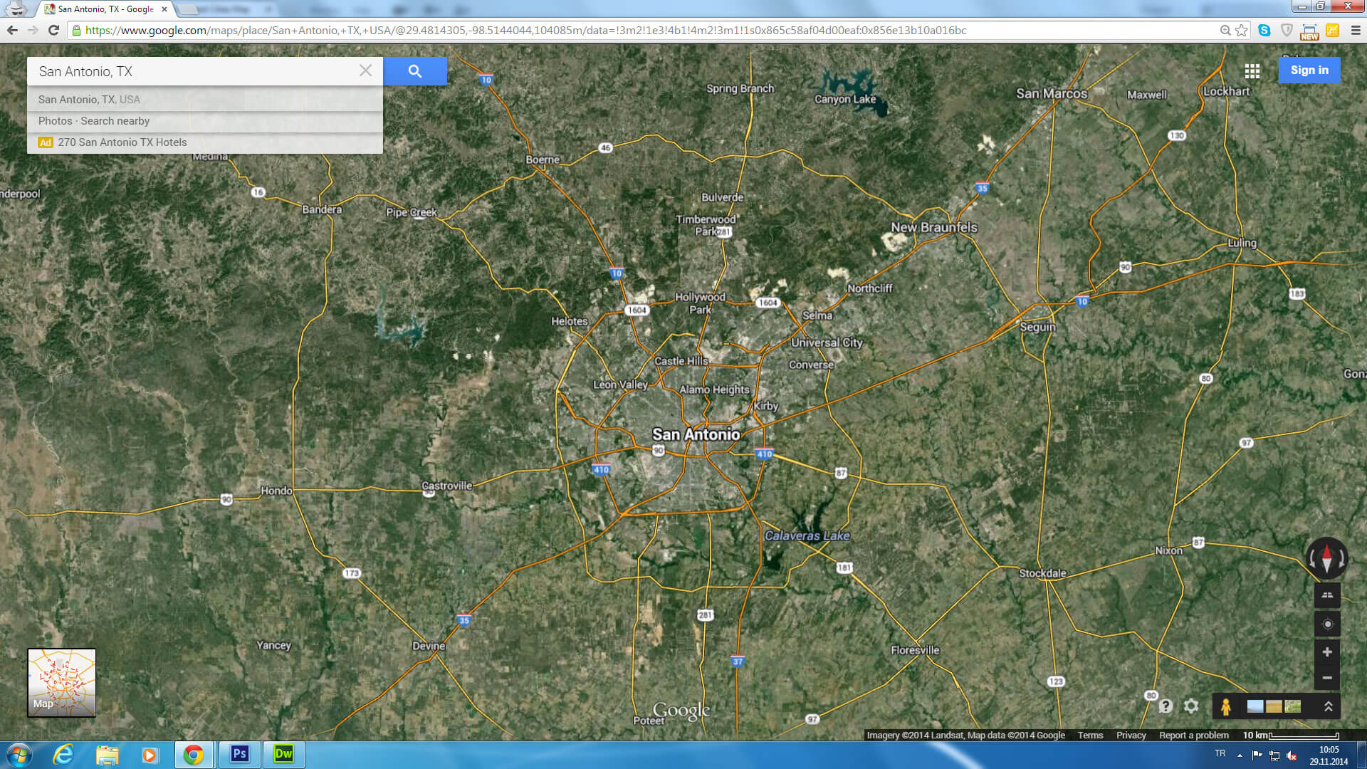 san antonio carte texas eu satellite