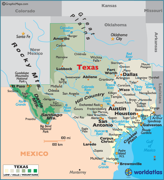 texas villes carte