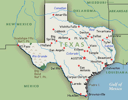 villes carte de texas