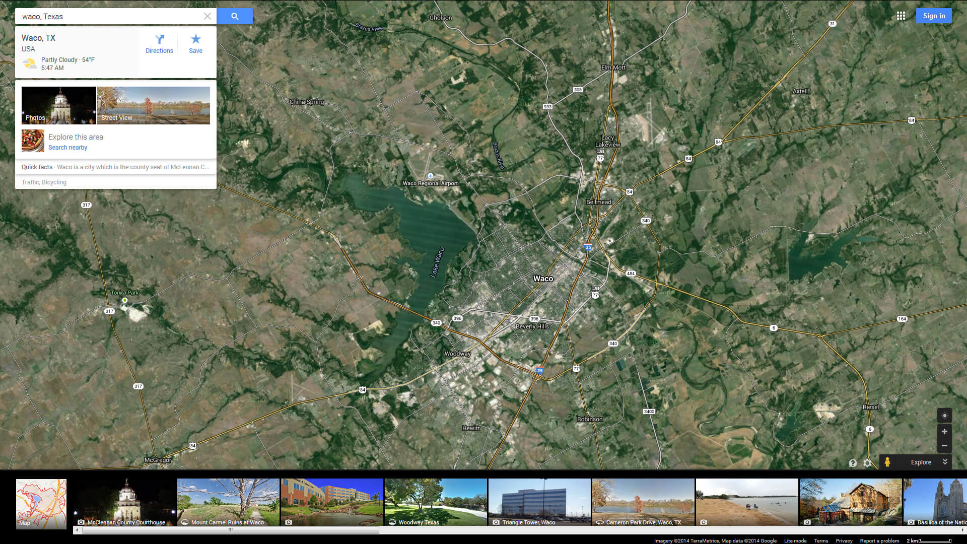 waco carte texas eu satellite