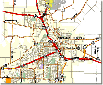 wichita falls route carte