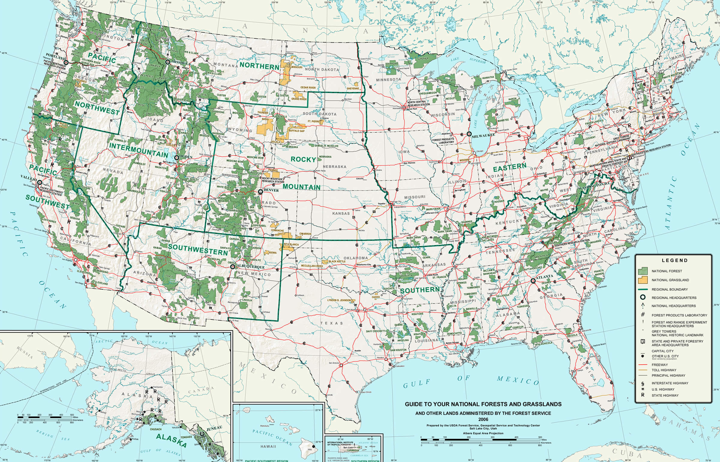 US National Forets Carte