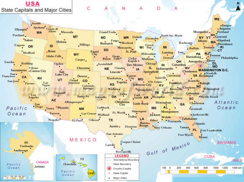 US Plus Grand Villes Carte