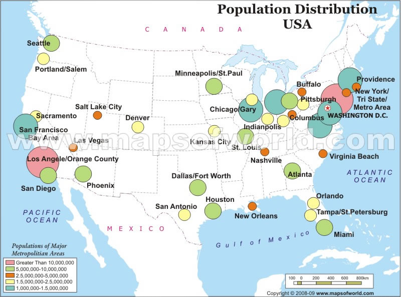 USA Population Carte