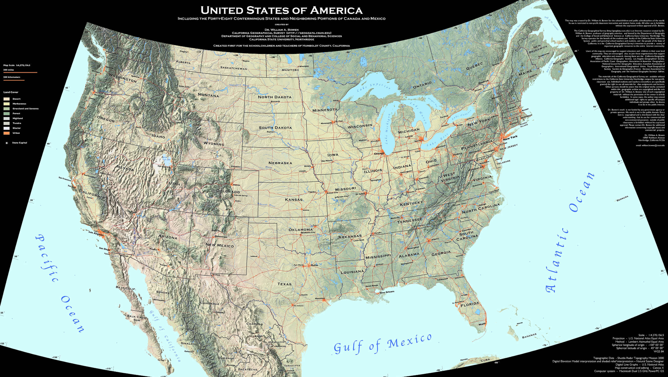 USA Carte en Allemand
