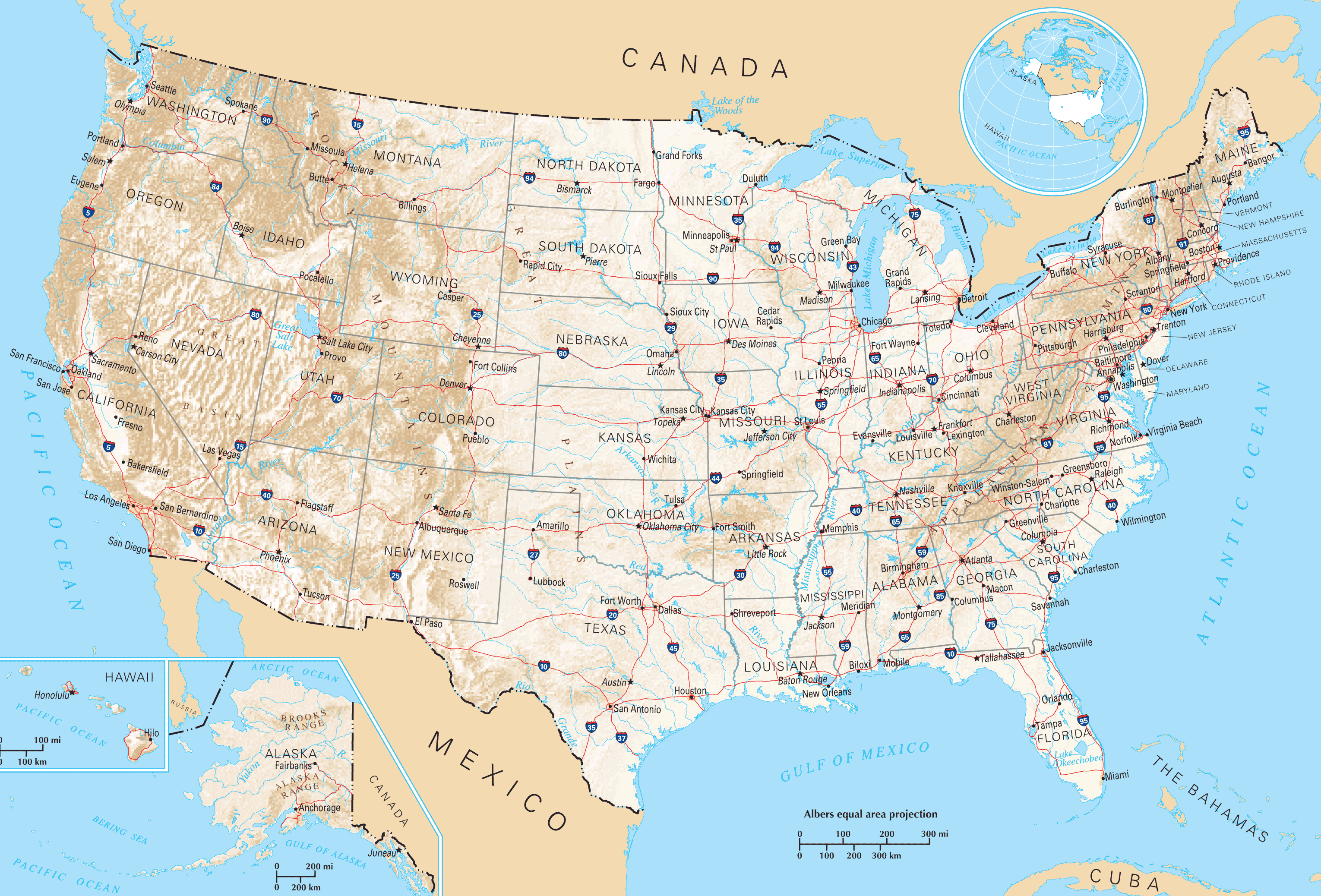 USA International Route Carte