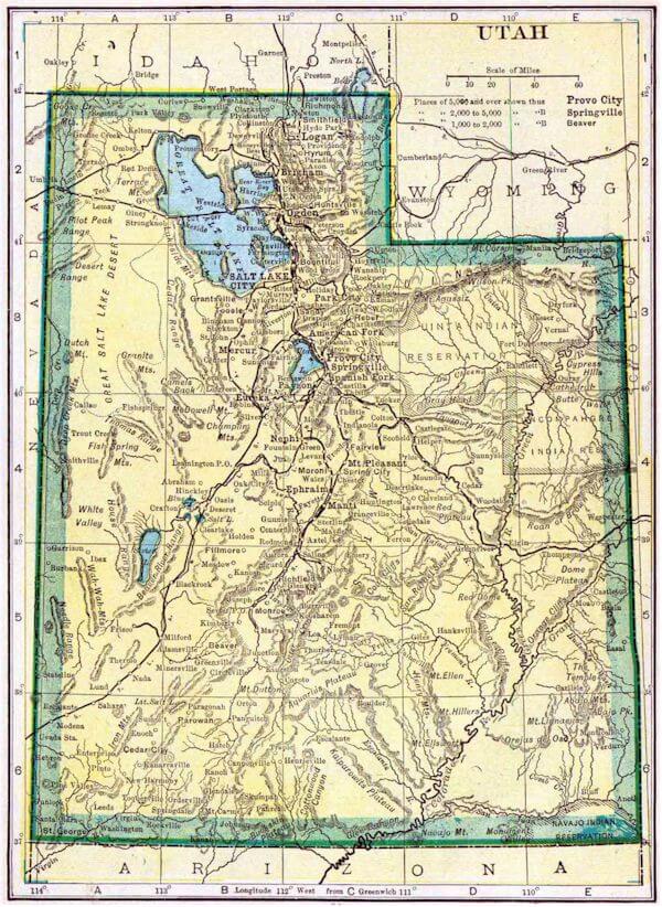 Utah historique carte