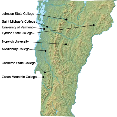 Vermont colleges carte