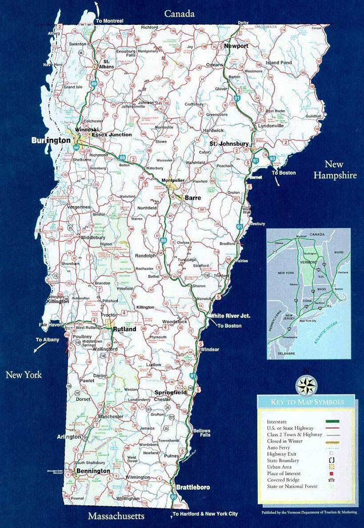 Vermont etat carte