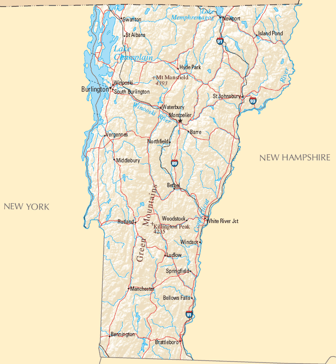 Vermont itineraire carte