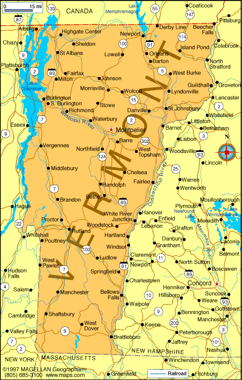 Vermont politique carte