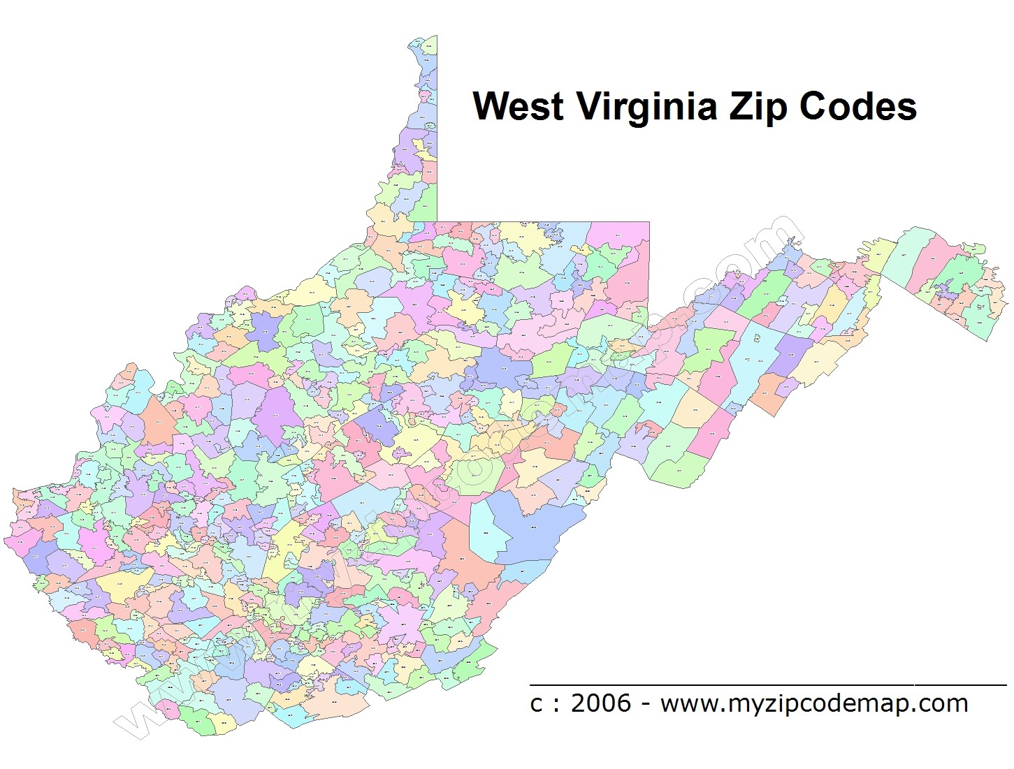 west virginia zip code carte