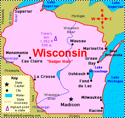 Wisconsin ville carte