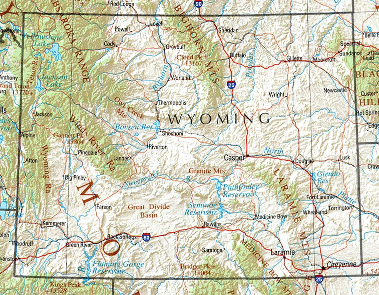 wyoming reference carte