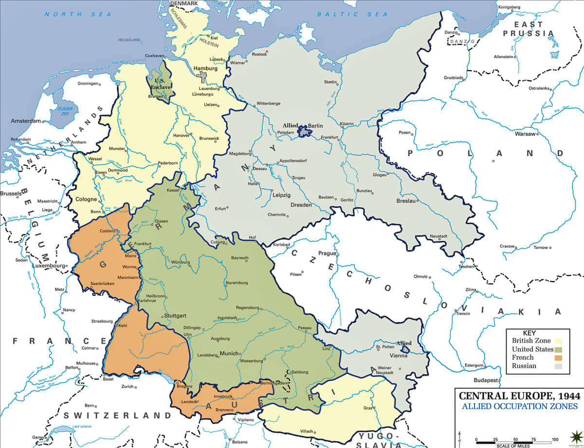 central europe carte 1945