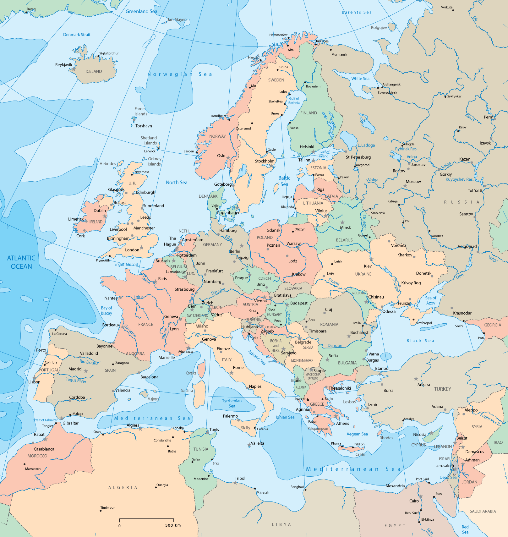 europe politique carte