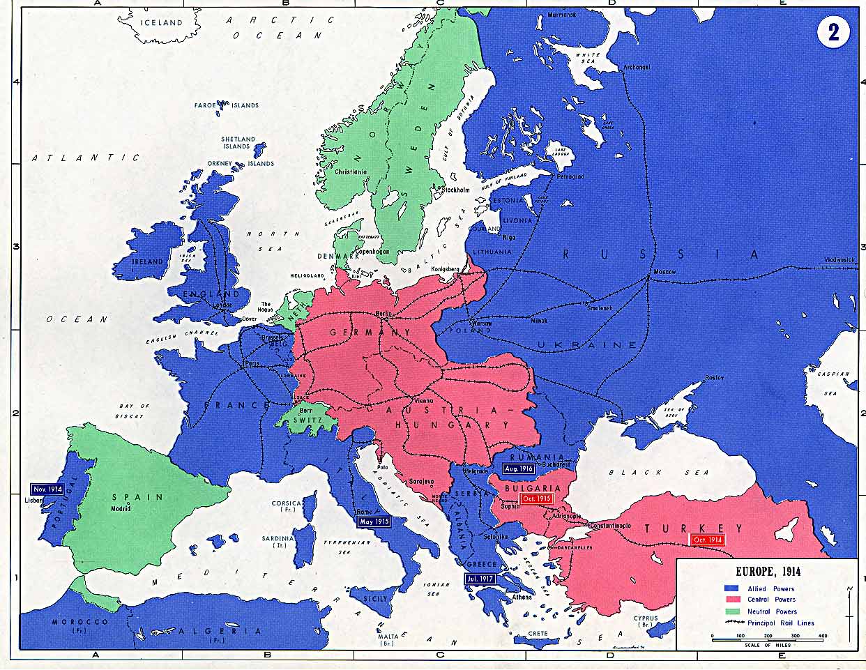 europe carte monde guerre 1914