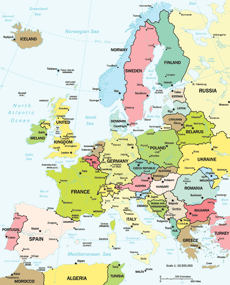 europe pays carte
