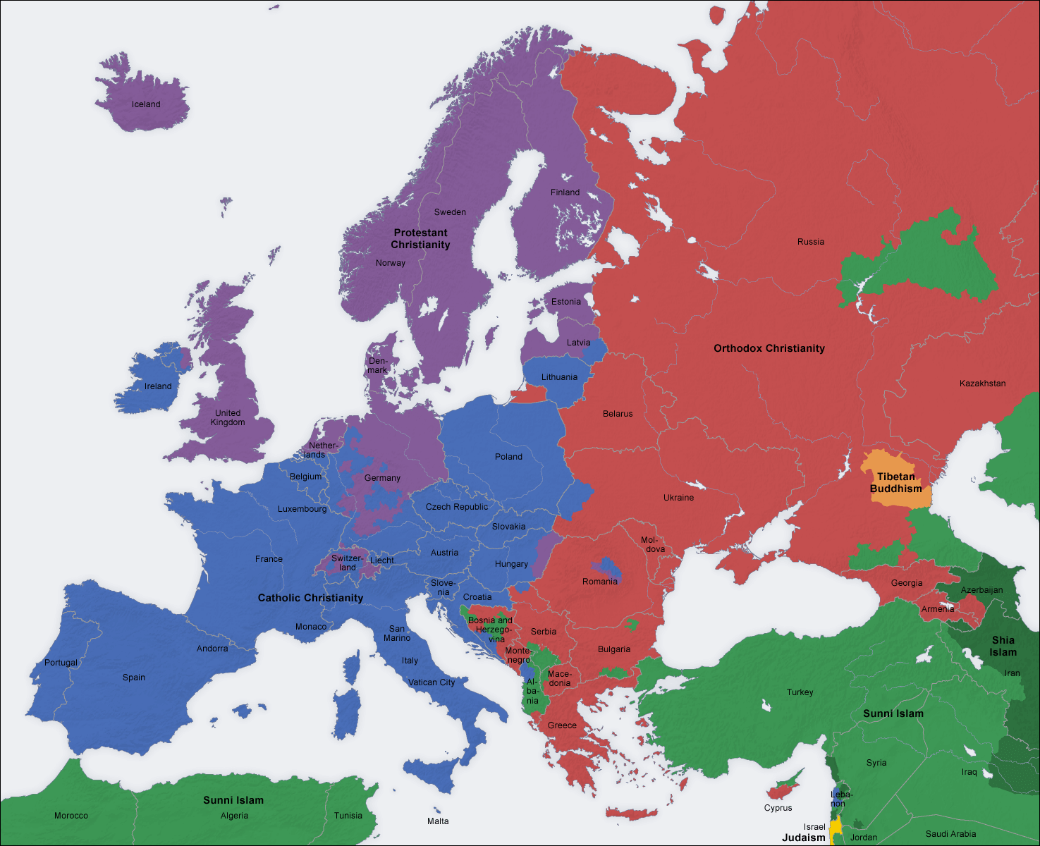 europe religion carte