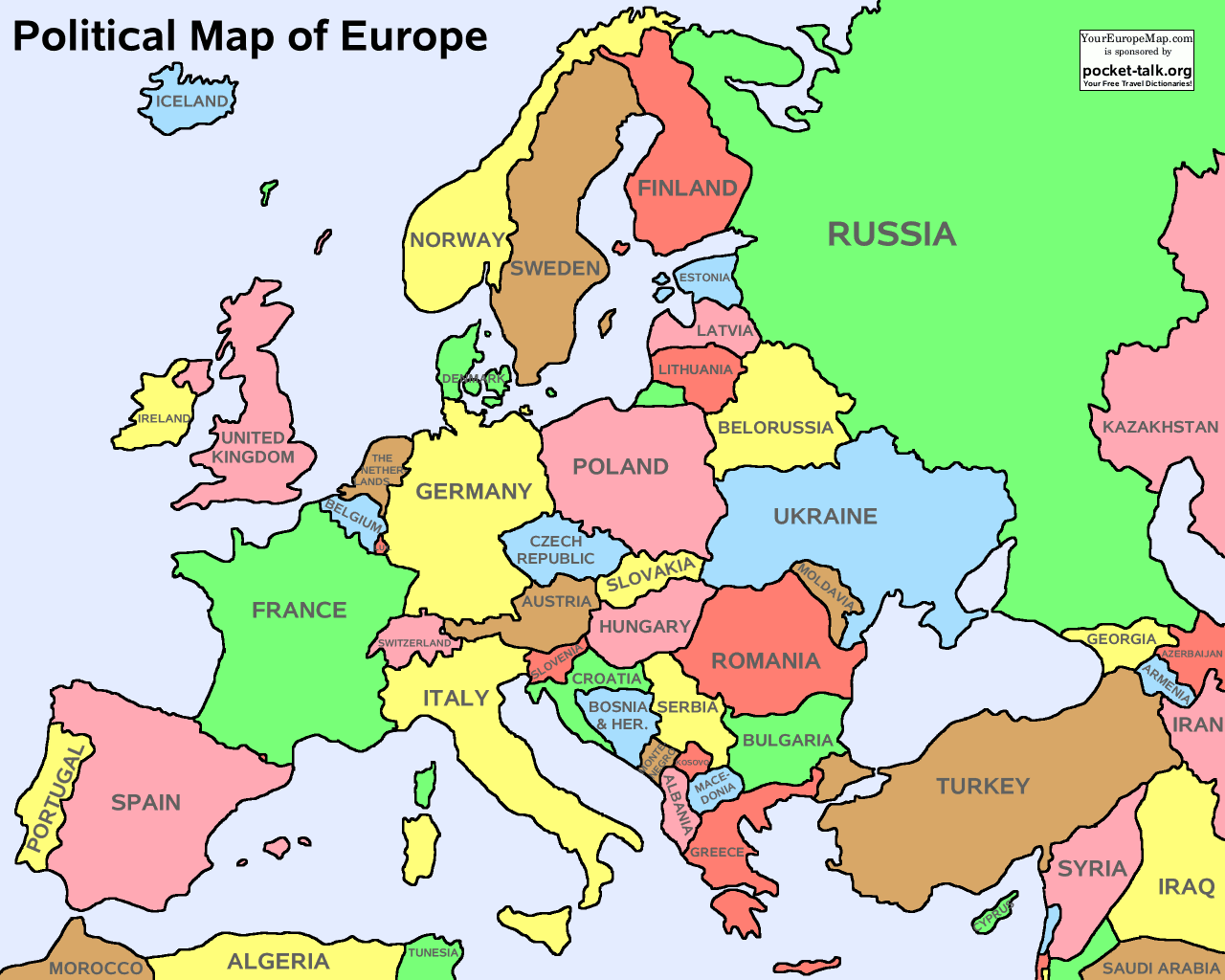 politique carte du europe