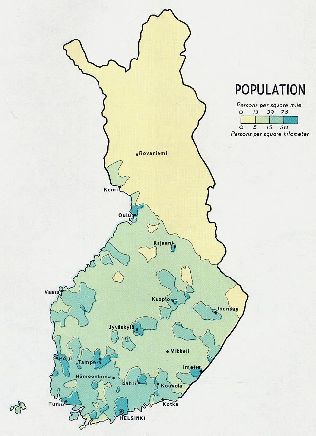 Finlande population carte