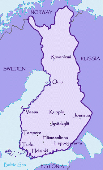 carte Finlande Hameenlinna