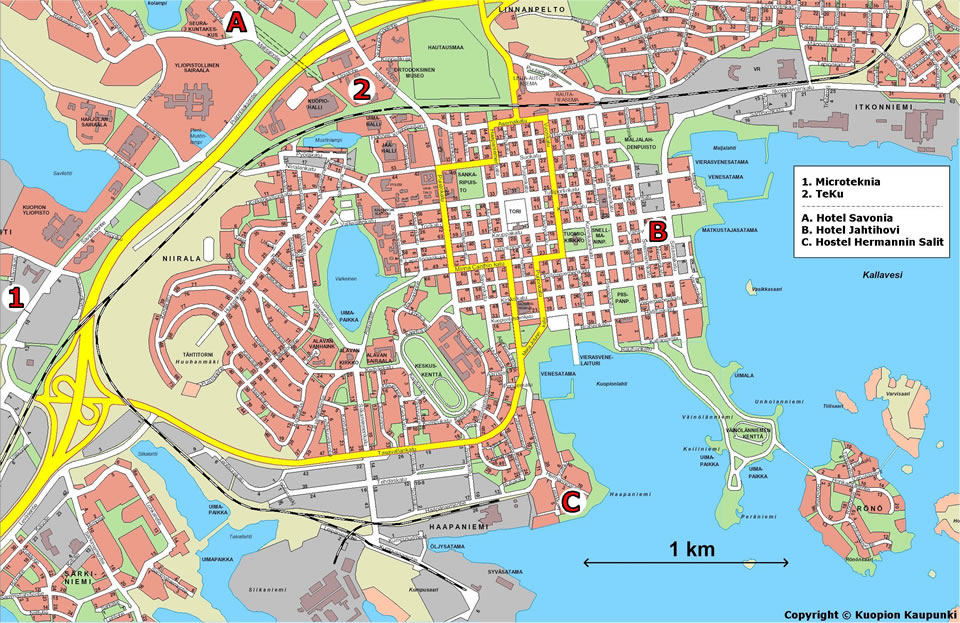 kuopio centre ville plan