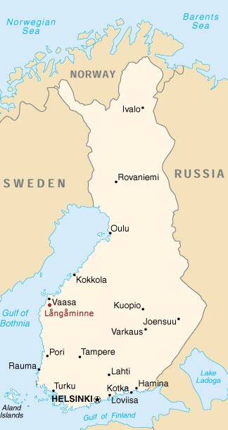 carte Finlande Vaasa