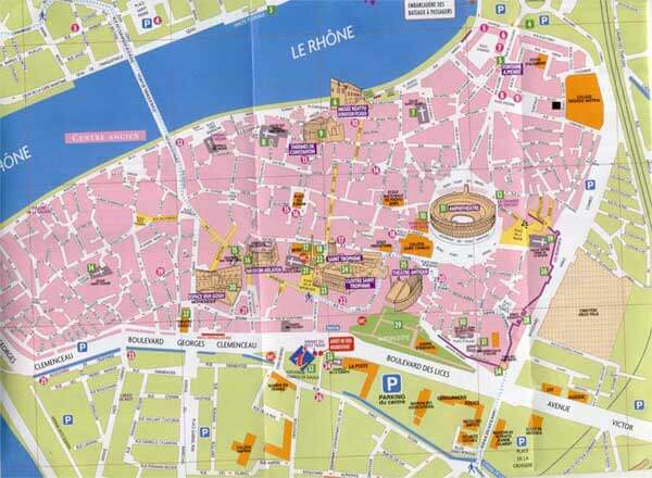 Arles city centre plan