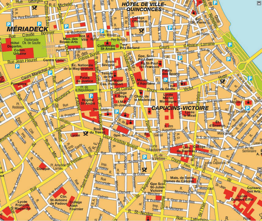 Bordeaux ville centre plan