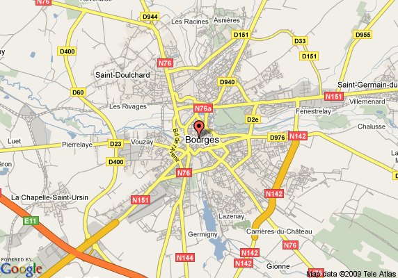 Bourges hotels plan